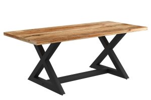 Zax Rectangular Dining Table In Natural And Black