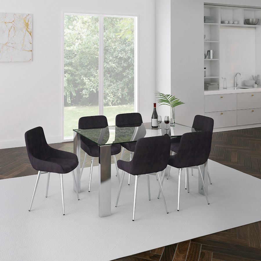 Frankfurt Rectangular Dining Table In Stainless Steel - Image 4