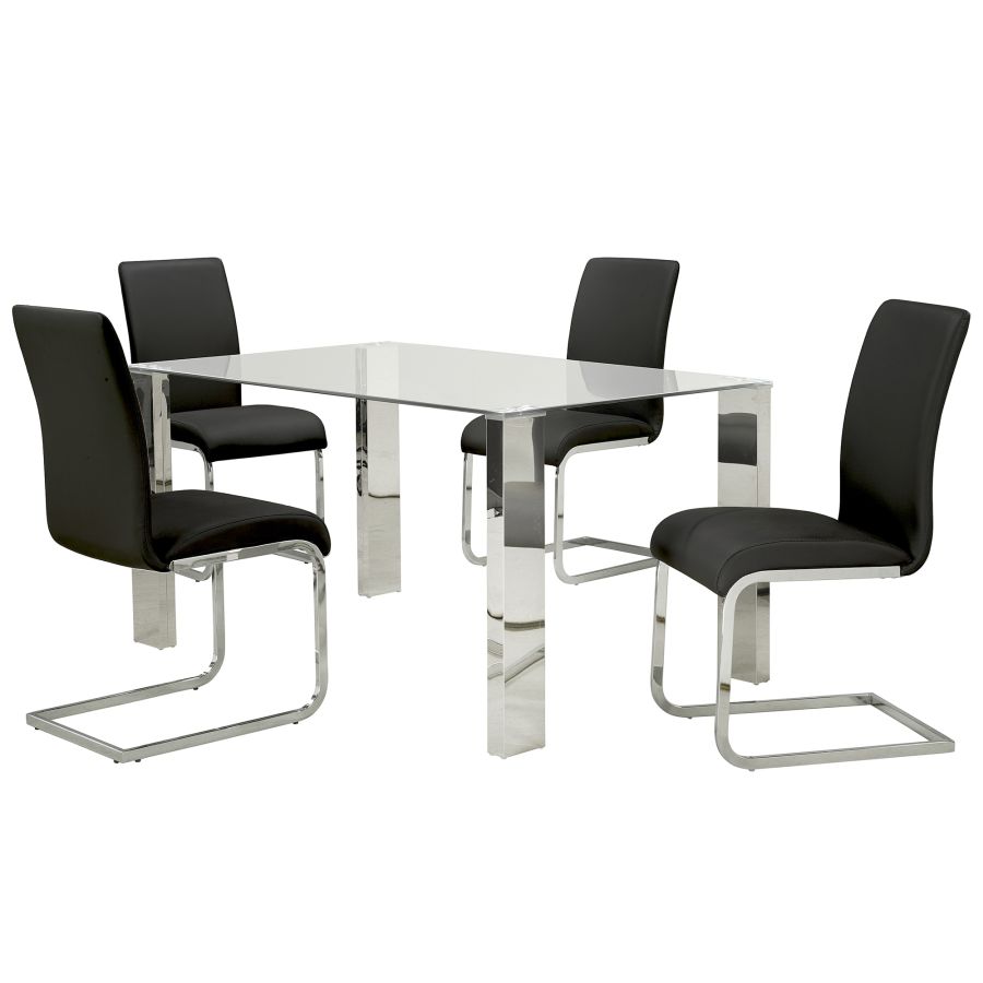 Frankfurt Rectangular Dining Table In Stainless Steel - Image 6