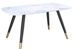 Emery Rectangular Dining Table In White And Black