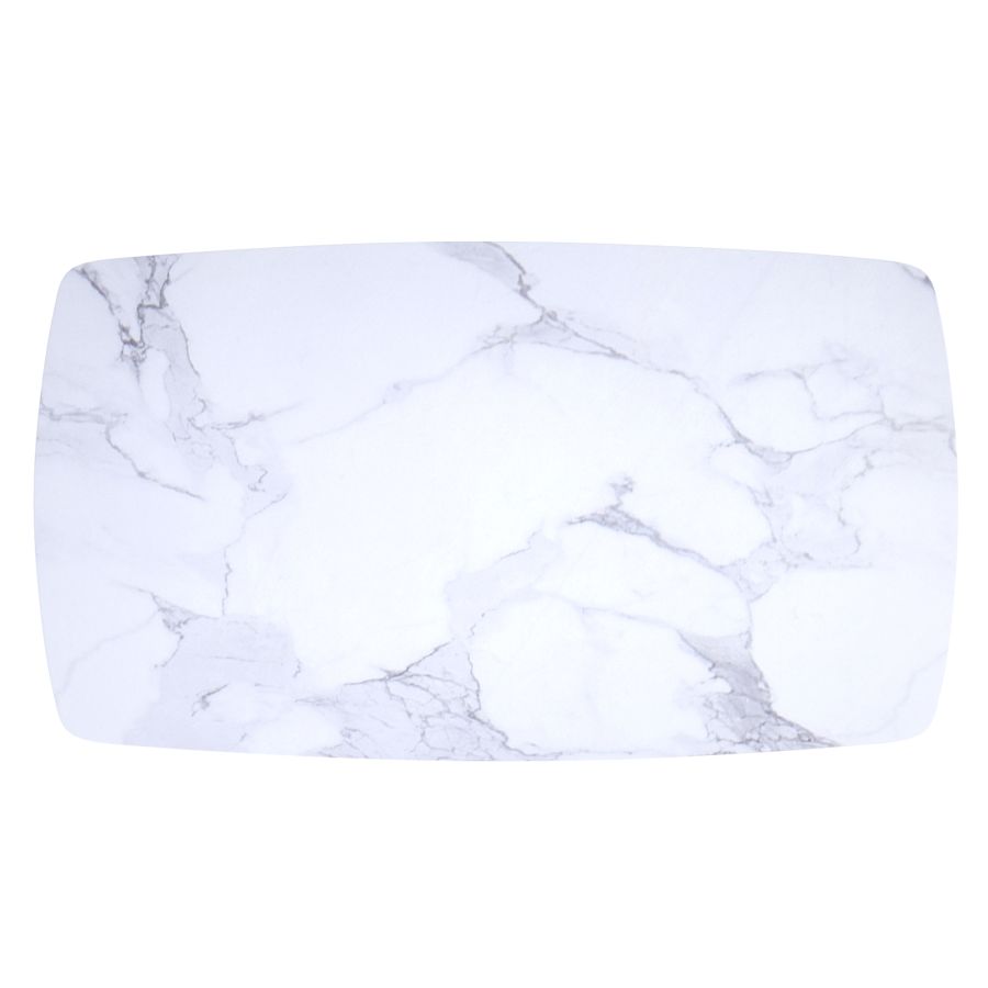 Emery Rectangular Dining Table In White And Black - Image 4