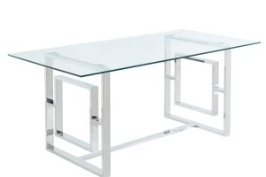 Eros Rectangular Dining Table In Silver