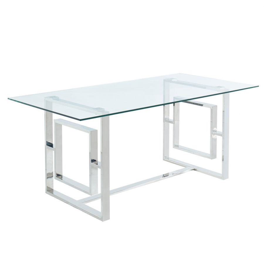 Eros Rectangular Dining Table In Silver