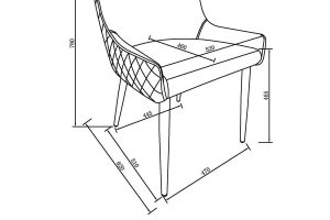 Alternative view of Bianca Side Chair, Set Of 2 In Beige And Black Leg