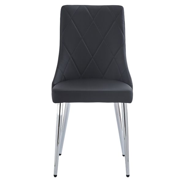 Devo Side Chair, Set Of 2 In Black And Chrome - Image 6