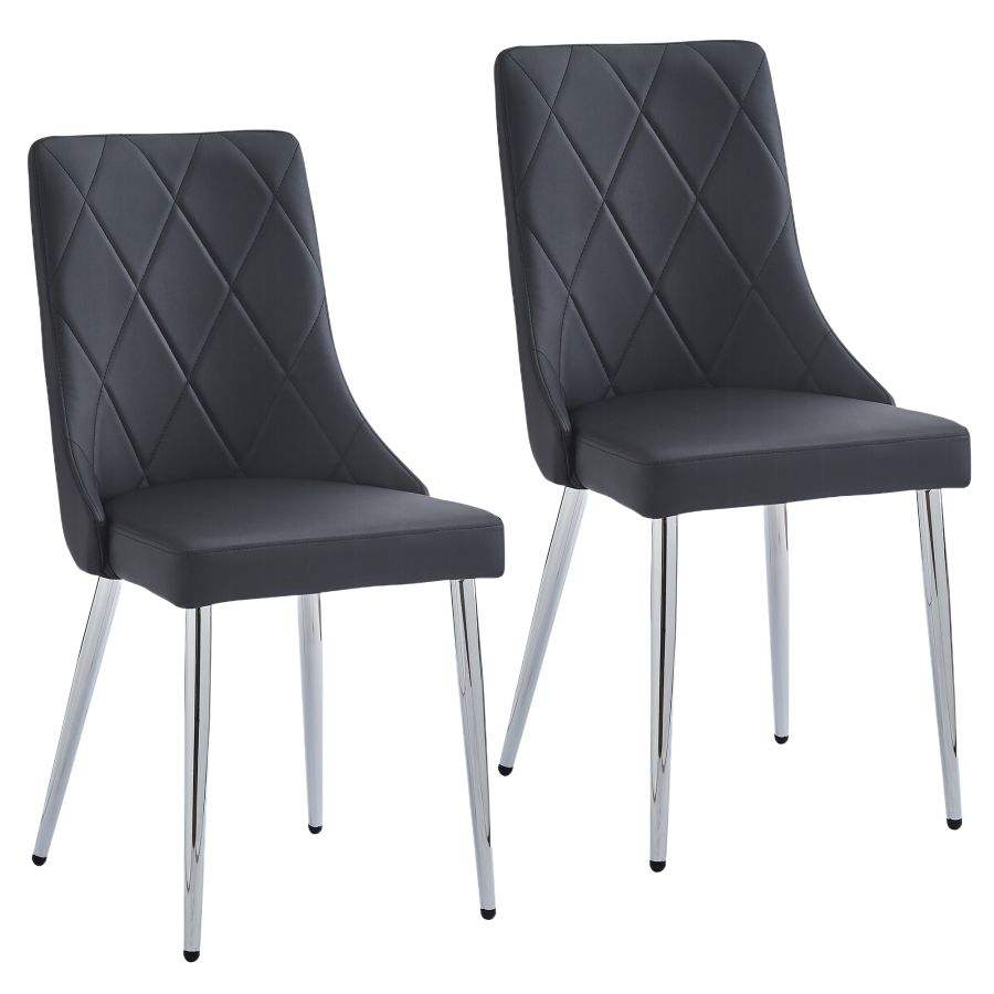 Devo Side Chair, Set Of 2 In Black And Chrome - Image 3