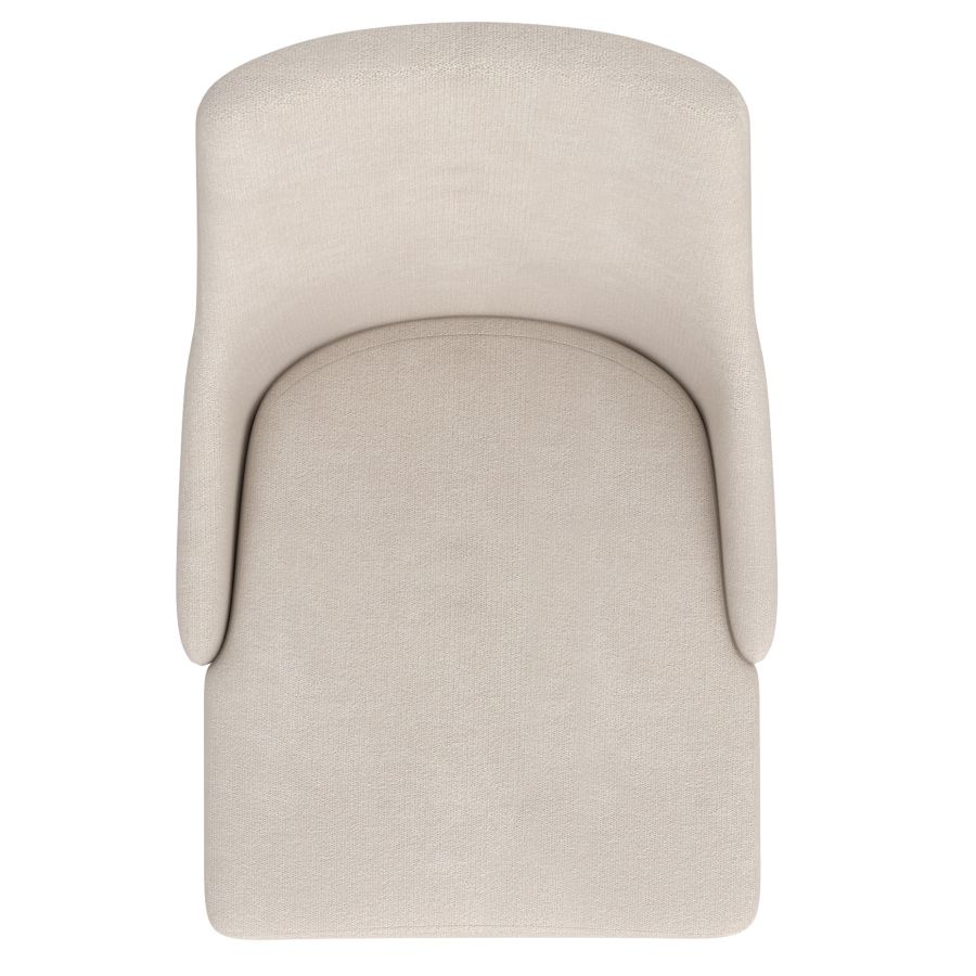 Cora Fabric Side Chair, Set Of 2 In Beige And Walnut - Image 4