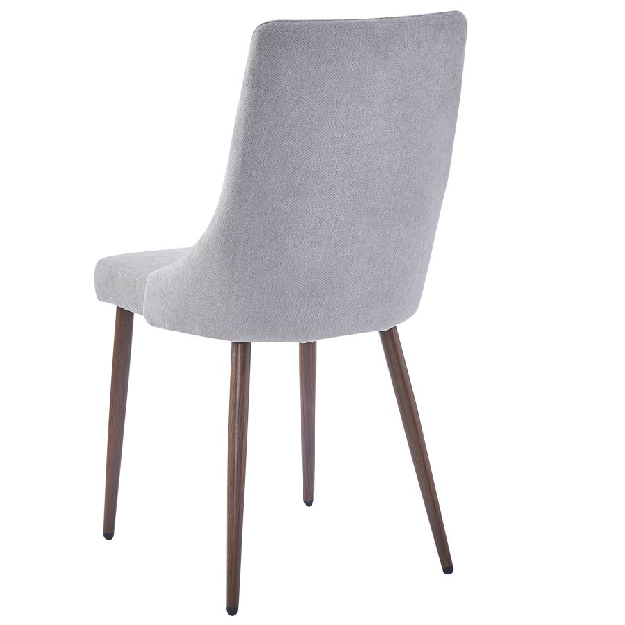 Cora Fabric Side Chair, Set Of 2 In Grey And Walnut - Image 7