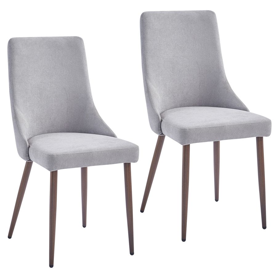 Cora Fabric Side Chair, Set Of 2 In Grey And Walnut - Image 4