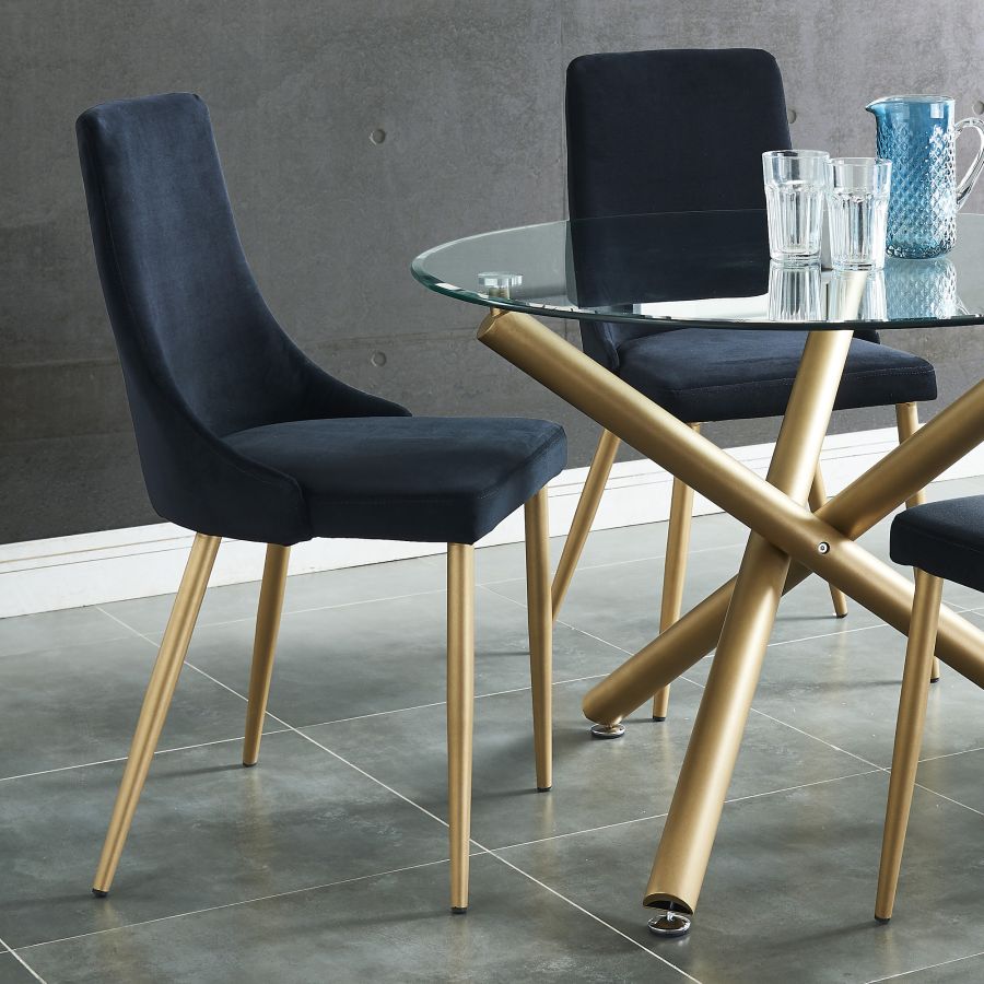 Carmilla Side Chair, Set Of 2 In Black And Aged Gold - Image 2