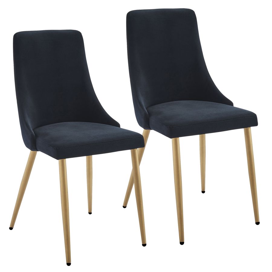 Carmilla Side Chair, Set Of 2 In Black And Aged Gold - Image 4