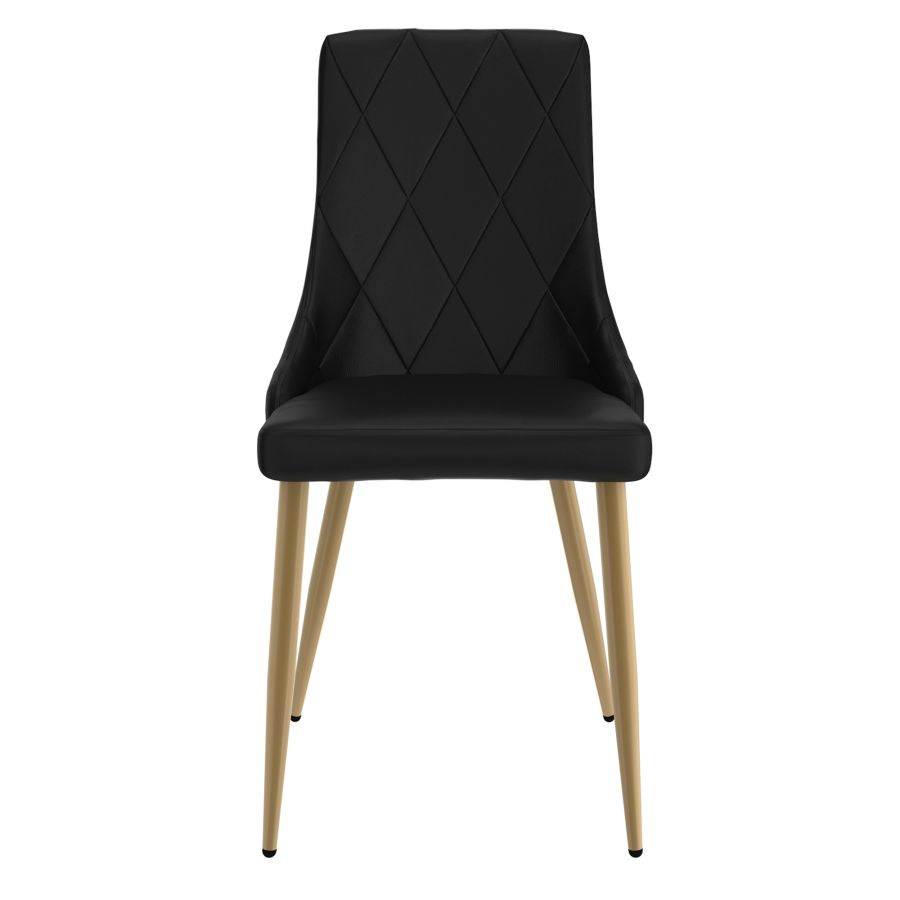 Antoine Side Chair, Set Of 2 In Black And Aged Gold - Image 7