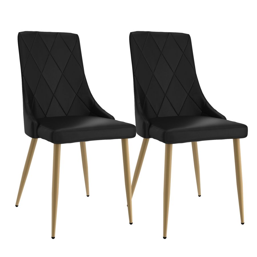 Antoine Side Chair, Set Of 2 In Black And Aged Gold - Image 3
