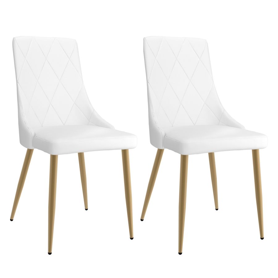 Antoine Side Chair, Set Of 2 In White And Aged Gold - Image 3