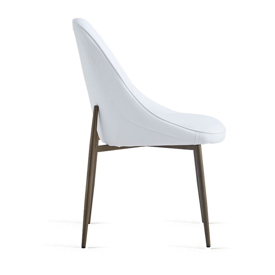 Cleo Side Chair, Set Of 2, In White And Aged Gold - Image 7