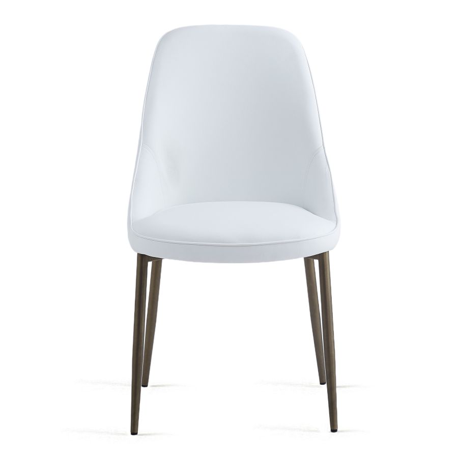 Cleo Side Chair, Set Of 2, In White And Aged Gold - Image 6
