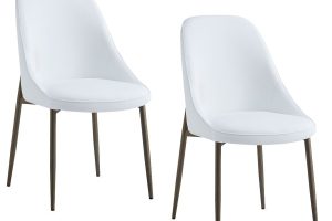 Alternative view of Cleo Side Chair, Set Of 2, In White And Aged Gold