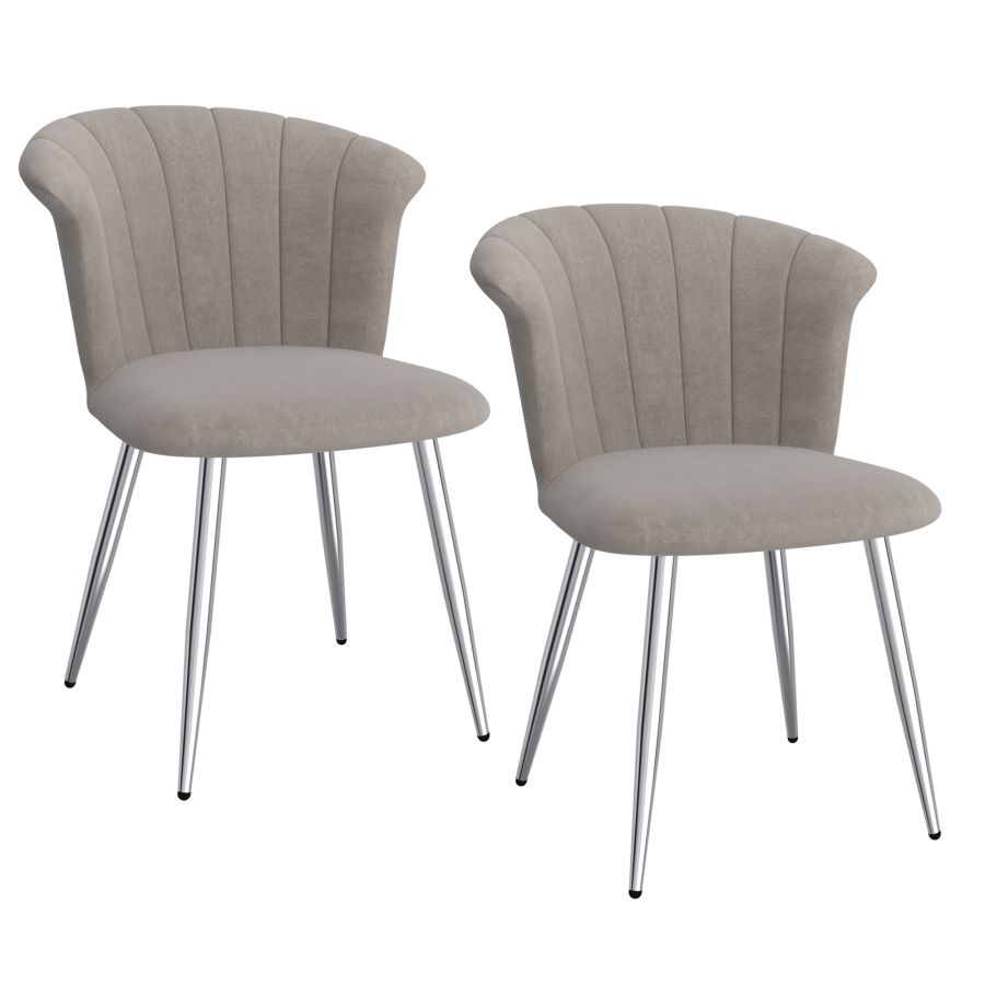 Orchid Side Chair, Set Of 2 In Grey And Chrome - Image 3