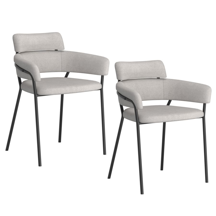 Axel Side Chair, Set Of 2 In Grey And Black - Image 2