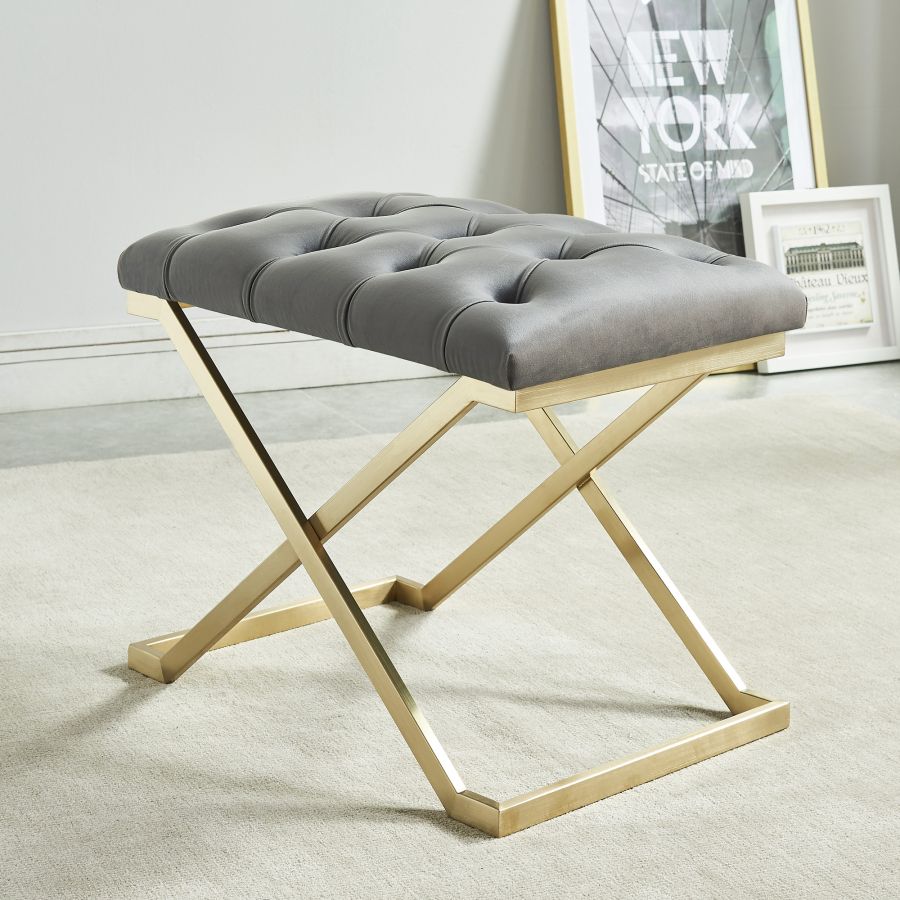Rada Bench In Grey And Gold - Image 5