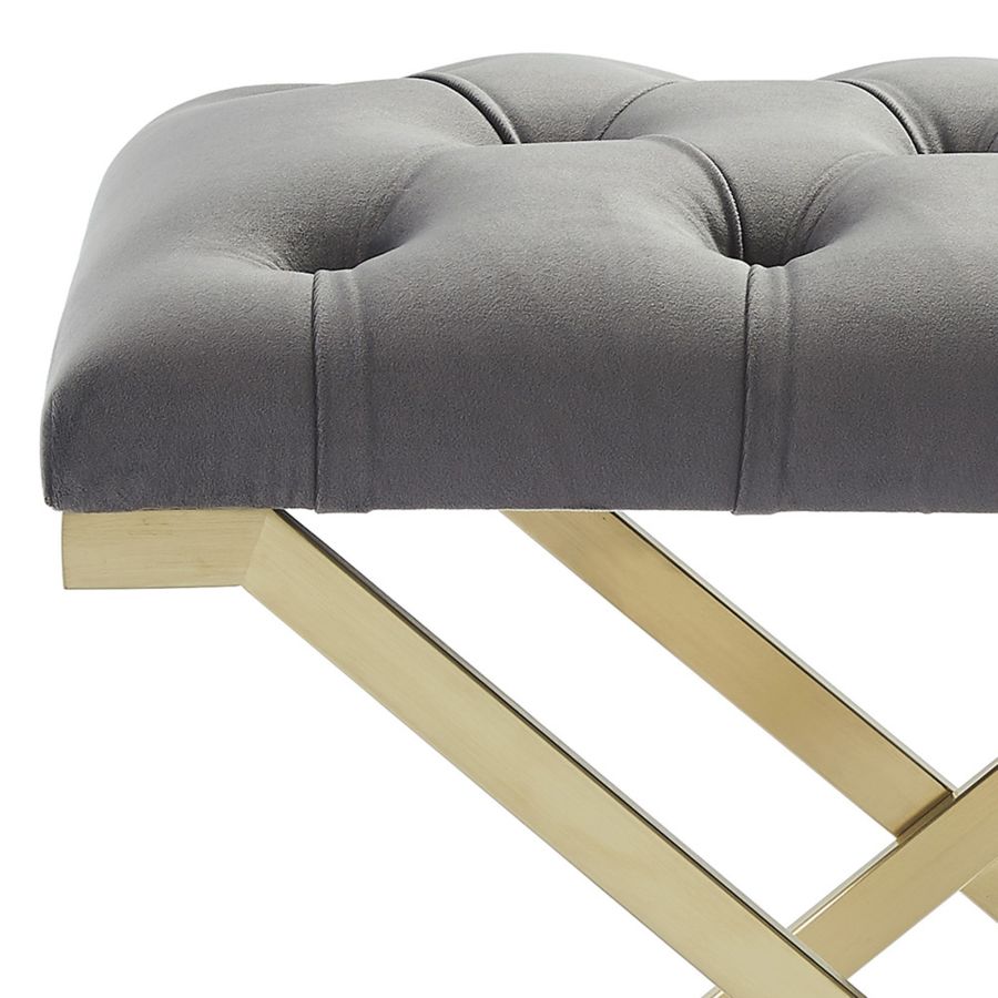 Rada Bench In Grey And Gold - Image 3