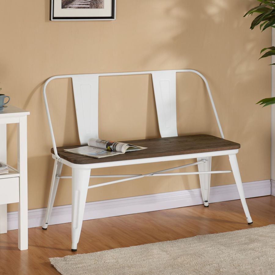 Modus Bench With Back In White - Image 2