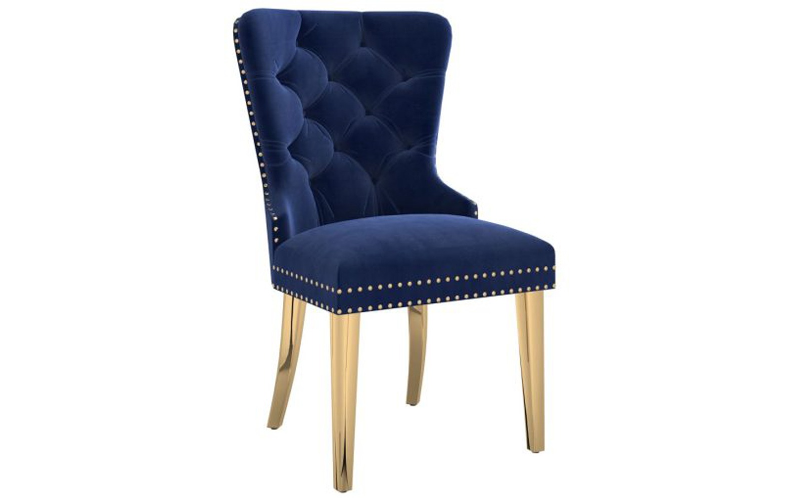 Mizal Side Chair, Set Of 2 In Navy And Gold