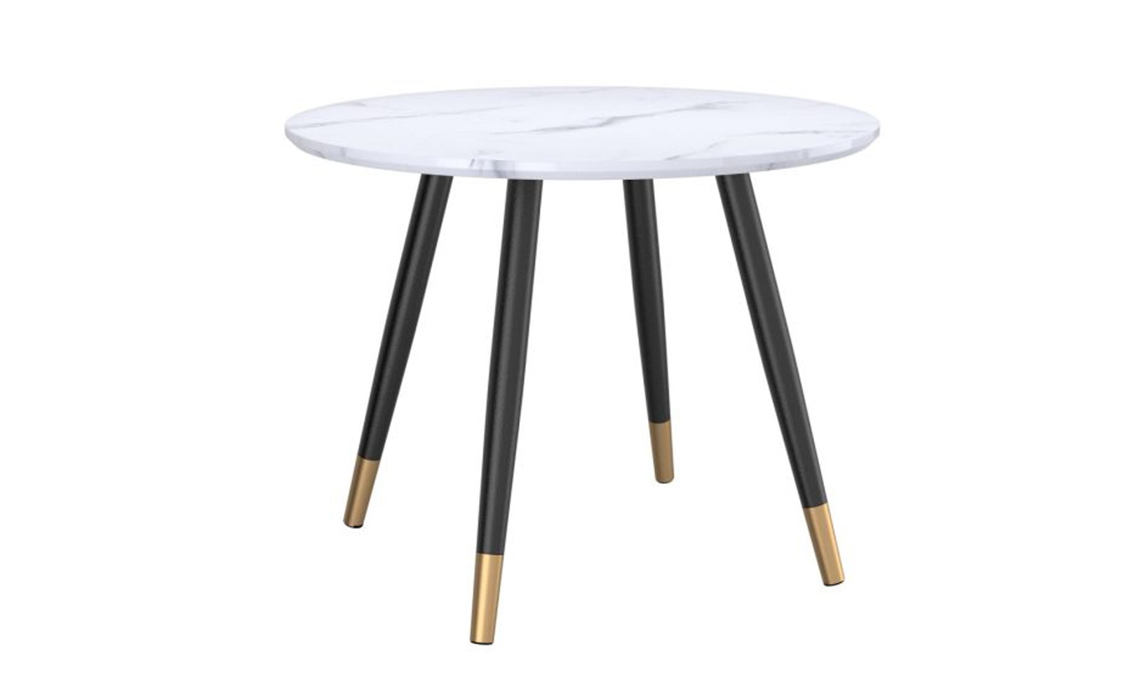 Emery Round Dining Table In White And Black