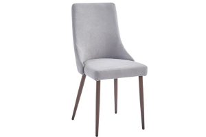 Cora Fabric Side Chair, Set Of 2 In Grey And Walnut