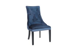 Rimzy Dining Chair Tufted Blue Velvet W/ Silver Hobnail