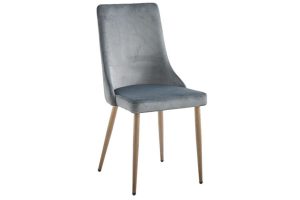 Carmilla Side Chair, Set of 2 in Grey and Aged Gold