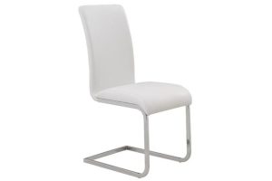 Maxim Side Chair, Set Of 2 In White And Chrome