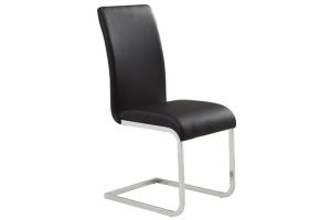 Maxim Side Chair, Set of 2 in Black and Chrome