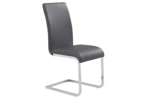 Maxim Side Chair, Set Of 2 In Grey And Chrome