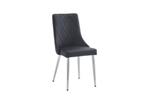 Devo Side Chair, Set Of 2 In Black And Chrome