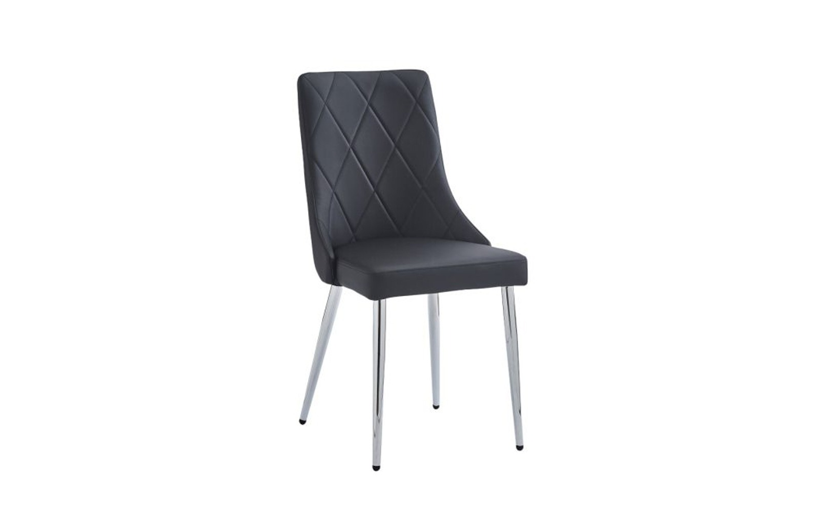 Devo Side Chair, Set Of 2 In Black And Chrome