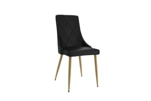 Antoine Side Chair, Set Of 2 In Black And Aged Gold
