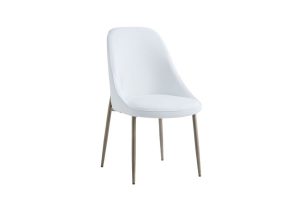 Cleo Side Chair, Set Of 2, In White And Aged Gold