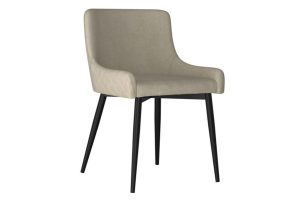 Bianca Side Chair, Set Of 2 In Beige And Black Leg