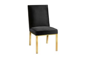 Wellington Dining Chair Gy-Dc-7982g Polished Gold + Black Velvet