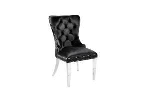 Euphoria Dining Chair Gy-1029ss Black Velvet W/ Steel Legs