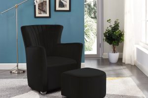 Alternative view of Accent Chair & Ottoman - Black