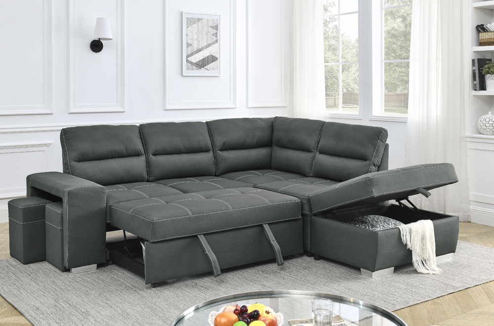 T1225 Sectional With Sofa bed - Image 2