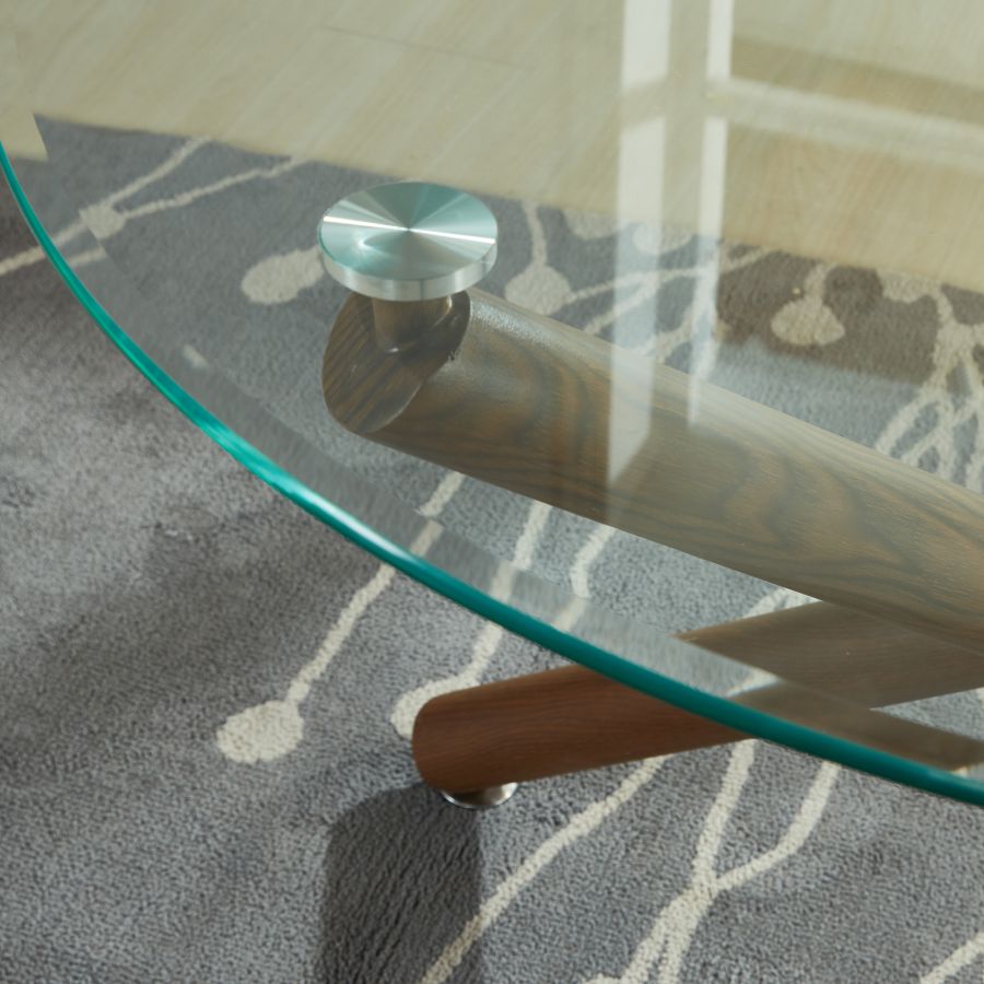 Rocca/Cora 5pc Dining Set In Walnut With Beige Chair - Image 11