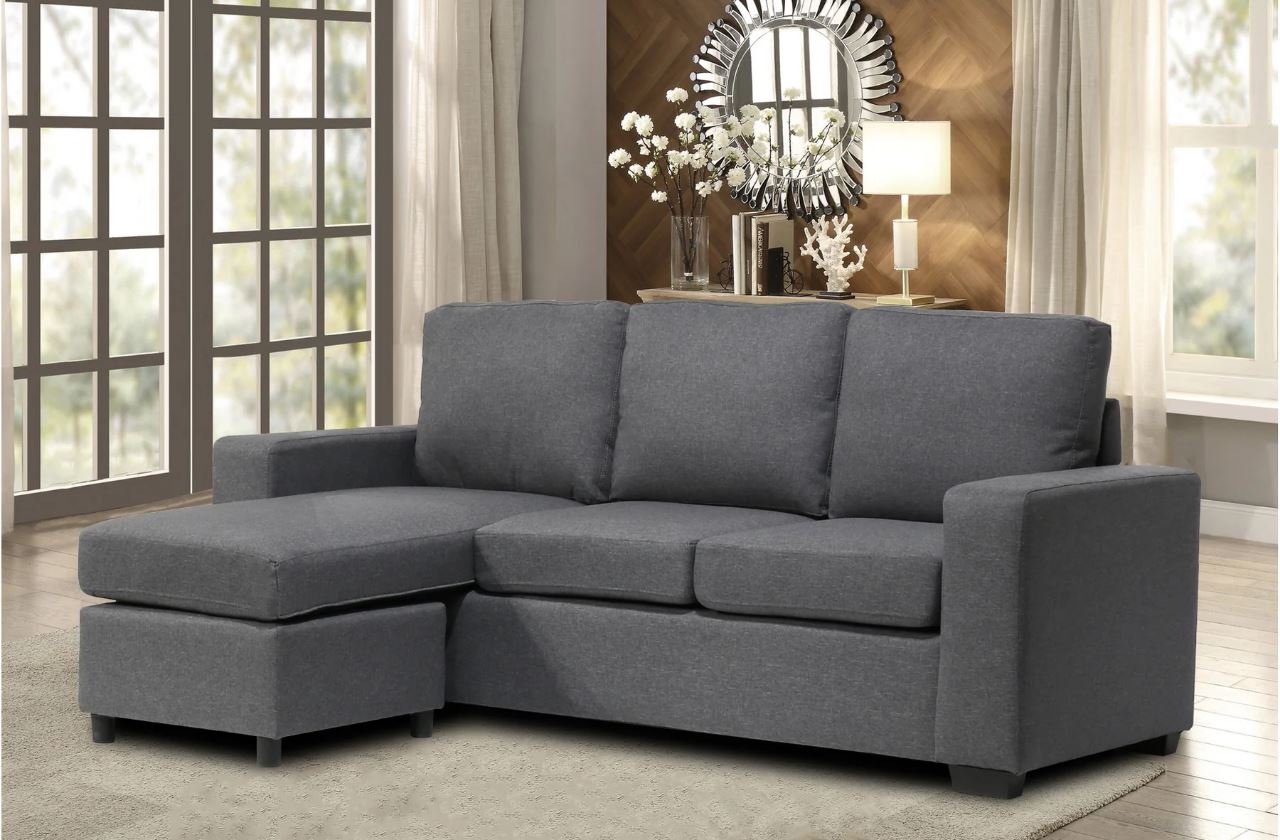 6052B Fabric Grey Sectional Sofa - Image 4
