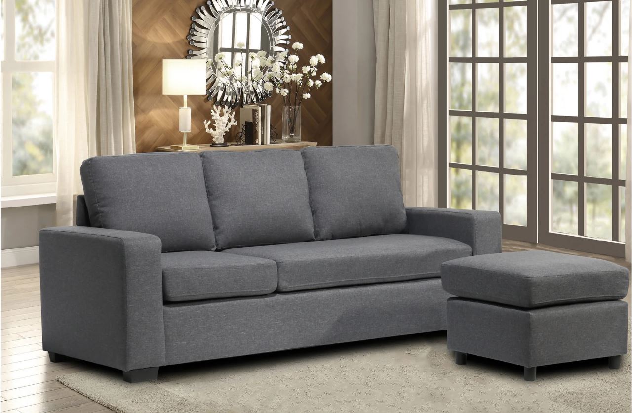6052B Fabric Grey Sectional Sofa - Image 3