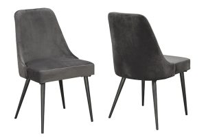 Dining Chair Set Of 2 - Grey Velvet