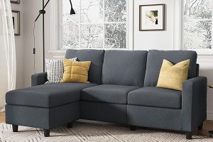 6052B Fabric Grey Sectional Sofa