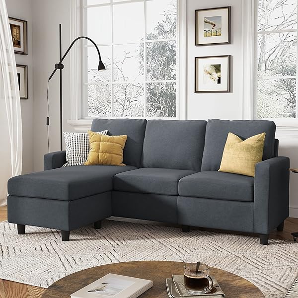 6052B Fabric Grey Sectional Sofa