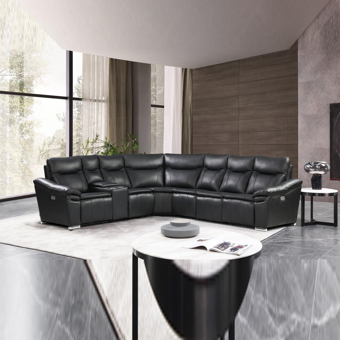 Eliana Black Reclining Sectional